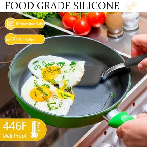 2Pcs Mini Silicone Cookie Brownie Spatula, Solid Flat - Image 3