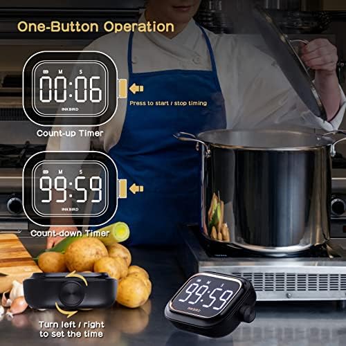 Digital Kitchen Timer for Cooking, INKBIRD Rechargeable 4-Levels Alarm - Image 2