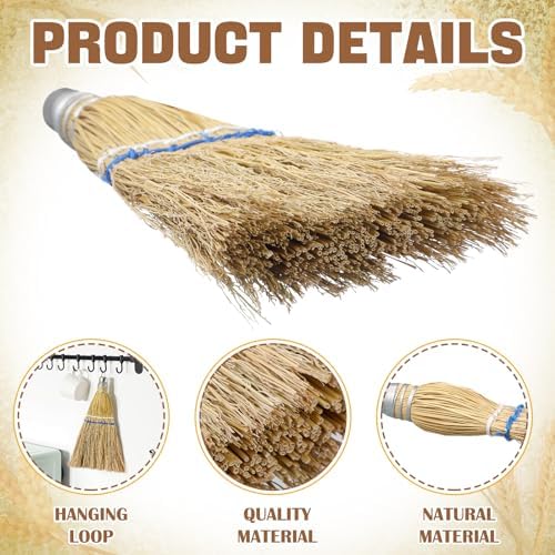 Suclain 4 Pcs 12" Hand Held Whisk Broom Corn Straw - Image 2