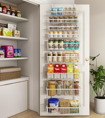 Mefirt White 9-Tier Over The Door Pantry Organizer, Pantry Organization by Mefirt
