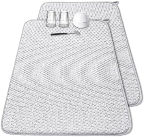 2 Pack Microfiber Dish Drying Mat, 30*24 inch Absorbent Dish Drainer Kitchen by Meirrnyyu
