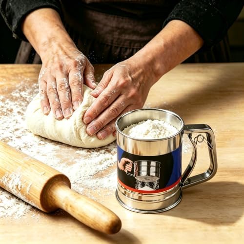 Flour Sifter Stainless Steel，for all Baking Flour and Powdered sugar - Image 3