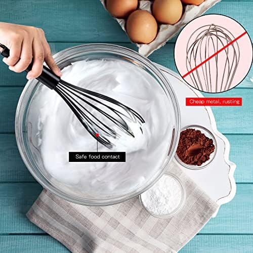 TEEVEA Silicone Whisk Set, Stainless Steel Handle, Heat Resistant Nonstick - Image 7