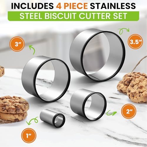 Spring Chef Stainless Steel Dough Blender & Biscuit Cutter Set - Image 3