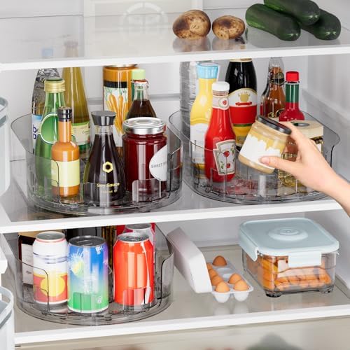 Lazy Susan Turntable Organiser for Fridge, 360°Rotating Spice Racks for Kitchen - Image 3