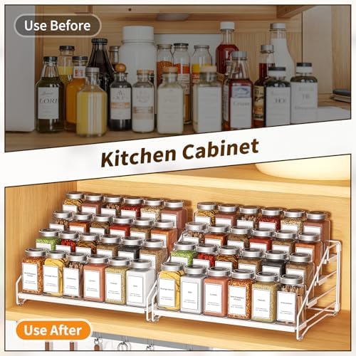 BOIVSHI Spice Organizer for Cabinet, Depth Adjustable Spice Rack - Image 5