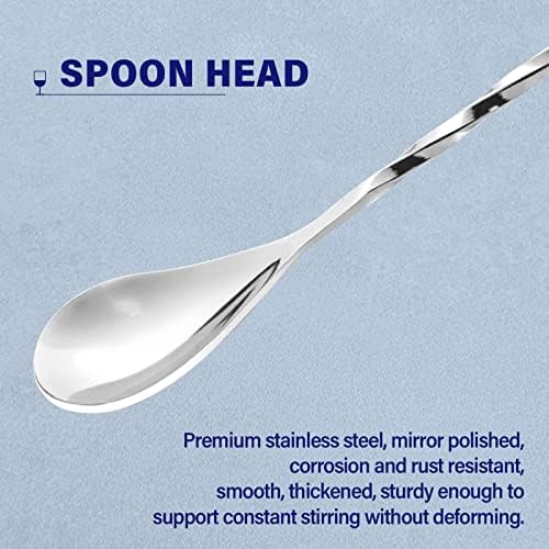 Briout Bar Spoon Cocktail Mixing Stirrers, 12” Long Handle - Image 3