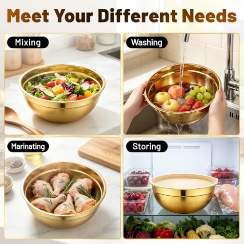Beasea 5 QT Stainless Steel Mixing Bowls - Image 6