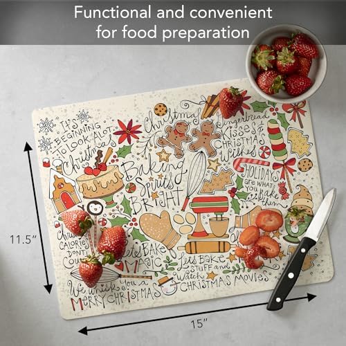 Cut N' Funnel Christmas Toss Designer Flexible Cutting Board Mat - Image 3