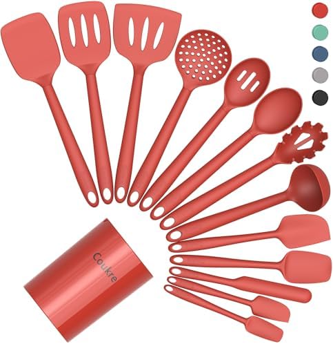 Coukre Silicone Kitchen Cooking Utensils Set, Heat Resistant by Coukre