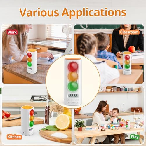 Digital Traffic Light Timer, Custom Countdown, ADHD Tool, Volume & 4 Rings - Image 6