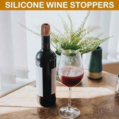 8Pcs Silicone Wine Stopper for Wine Bottles, Reusable Sparkling Wine Bottle - Image 5