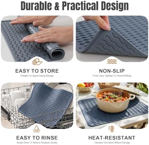 2 Pack Silicone Dish Drying Mat - Image 6