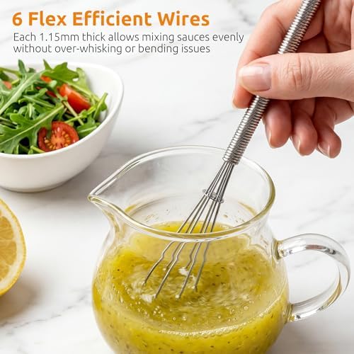 U-Taste Small Mini Whisks for Cooking, 18/8 Stainless Steel 7" Wisking Tool - Image 4