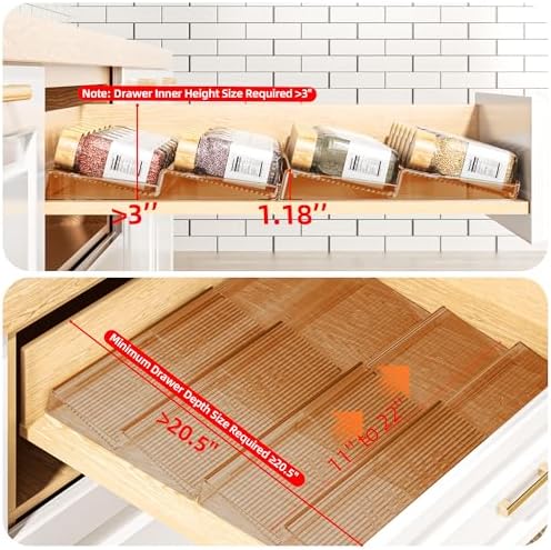 PanPanPal Spice Drawer Organizer, 2 Tier- 2 Pack Drawer Seasoning Organizer - Image 2