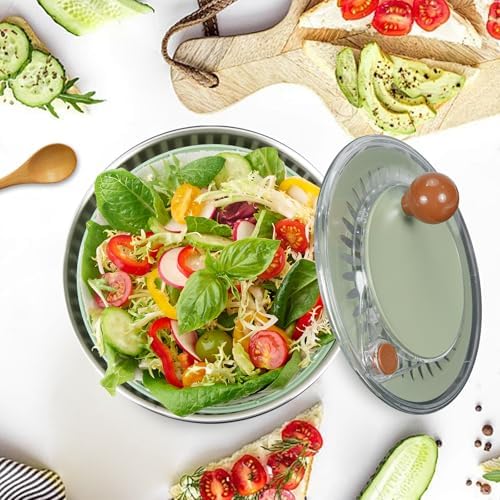 Stainless Steel Salad Spinner Large, Salad Washer Spinner and Dryer, Lettuce - Image 7