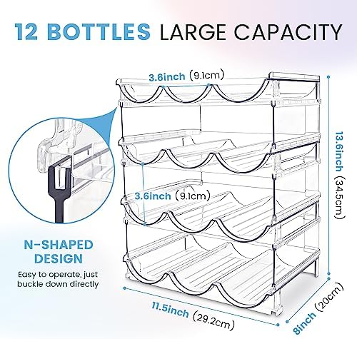 spospo Water Bottle Organizer for Cabinet 4 Pack Water Bottle Holder - Image 3