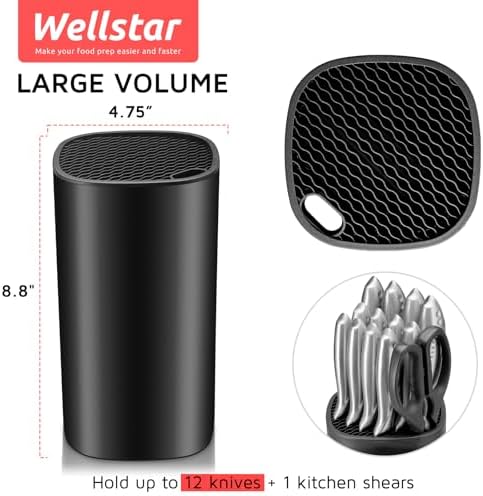 Universal Knife Block Holder for Kitchen, WELLSTAR Knife Stand without Knives - Image 2