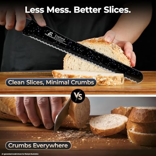 CoquusAid Bread Knife for Homemade Bread, World's 1st Double Serrated Knife - Image 3