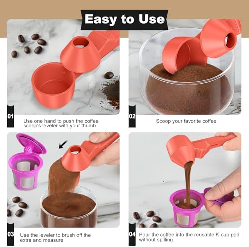Coffee Scoop & Funnel for Reusable K Cup Refillable Coffee Pods, Coffee - Image 4