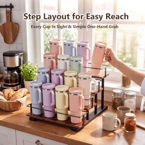 4-Tier Water Bottle Rack for 16 Stanley 40 oz Tumblers - Image 4