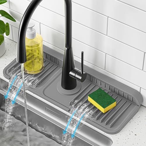 PoYang 14.6 Inch Faucet Mat for Kitchen Sink Splash Guard by PoYang