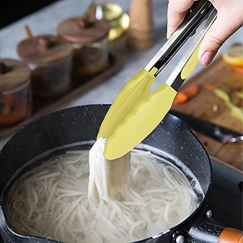 HINMAY Small Appetizer Tongs 7" Silicone Kitchen Tongs - Image 5