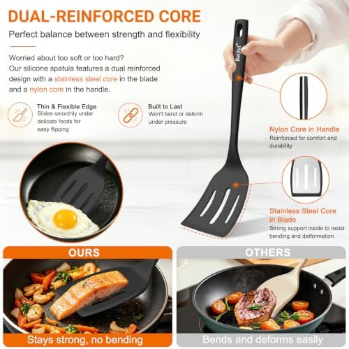 Beijiyi 4 Pack Silicone Spatula Set, High Heat Resistant, - Image 5