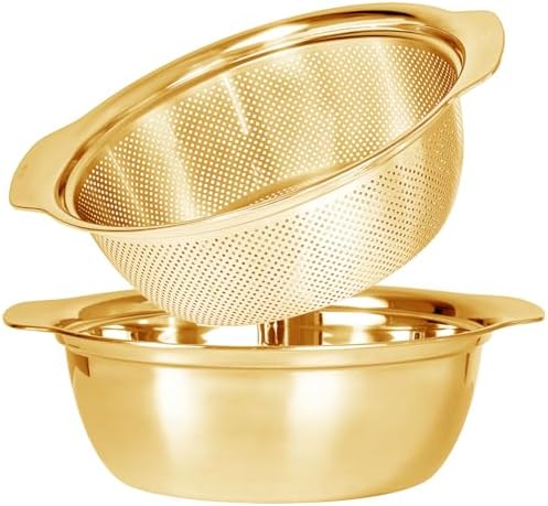 Paoli 304 Stainless Steel Fine Mesh Colander Set, 2.5QT Large Capacity Strainer by Paoli