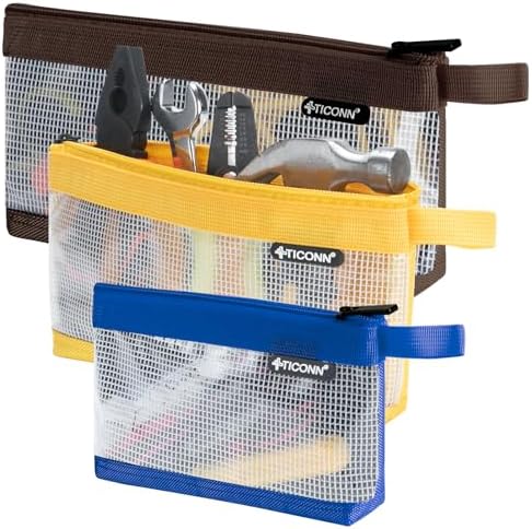 TICONN 3PK Tool Pouches with Zipper, Waterproof 1680D Oxford Small Tool Bag by TICONN