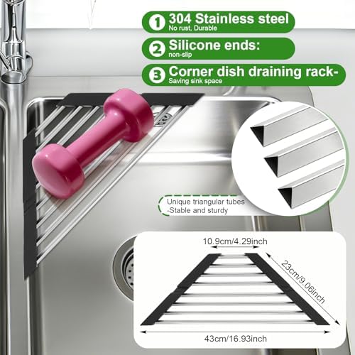 Small Triangle Foldable Dish Drying Rack - Image 2