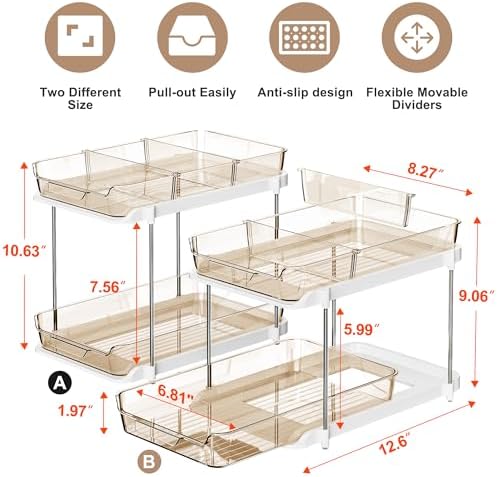 Delamu 2-Tier Multi-Purpose Bathroom Under Sink Organizers and Storage - Image 2
