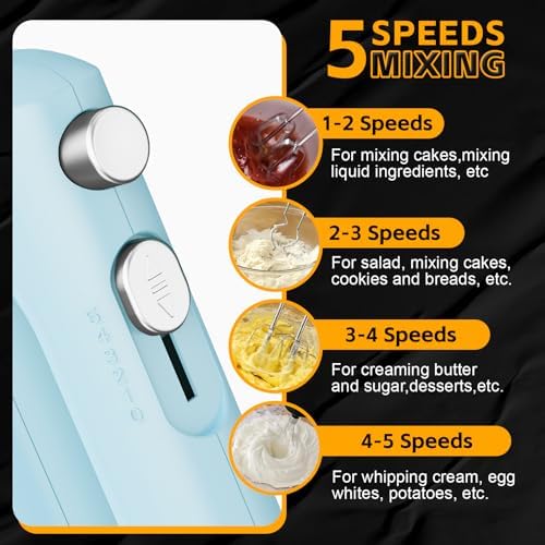 Lord Eagle 5-Speed Small Hand Mixer Electric, 300W Compact Portable - Image 2