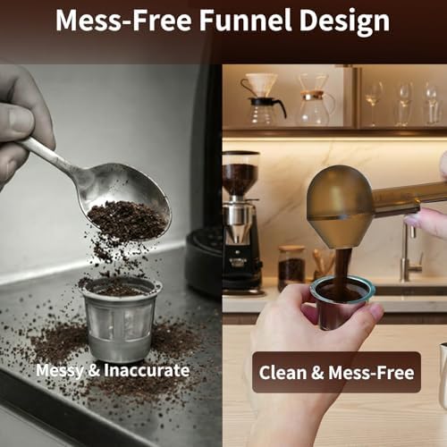 2 Pcs Coffee Scoop with Funnel for Reusable K Cup, 2 TBSP Measuring Spoon - Image 2