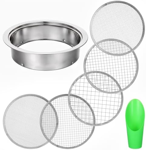 Soil Sieve Set Garden Soils Sifter Stainless Steel Mesh Sifters Compost Sifter by Unknown