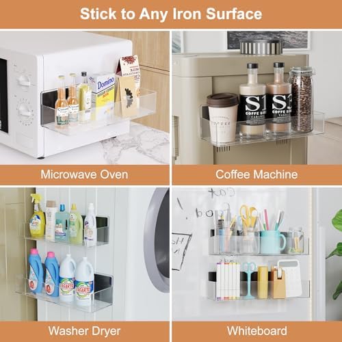 Mystozer Magnetic Spice Rack for Refrigerator Clear, 4 Pack - Image 5