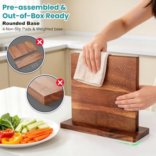 Magnetic Knife Block Wooden Knife Holder Rack - Image 7
