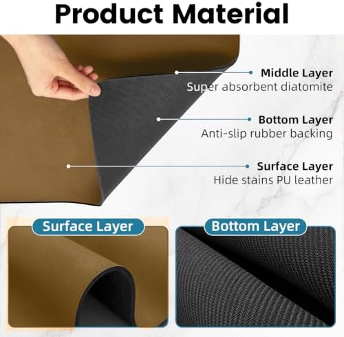 PoYang 24x16 Inch Coffee Mat, Large Dish Drying Mat - Image 5