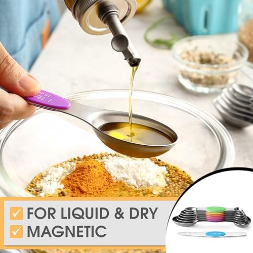 Spring Chef Stainless Steel Magnetic Measuring Spoons Set of 8 - Image 4