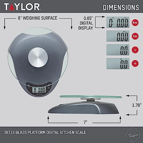 Taylor Precision Products 3831S Digital Kitchen Scale, 6.6 lb - Image 2