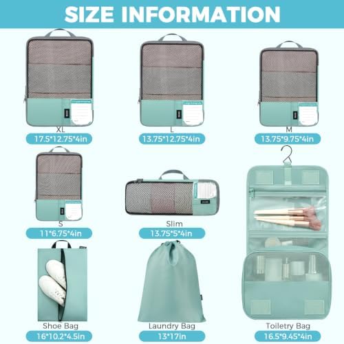 BAGAIL 4 Set/6 Set/8 Set Compression Packing Cubes Travel Accessories - Image 2