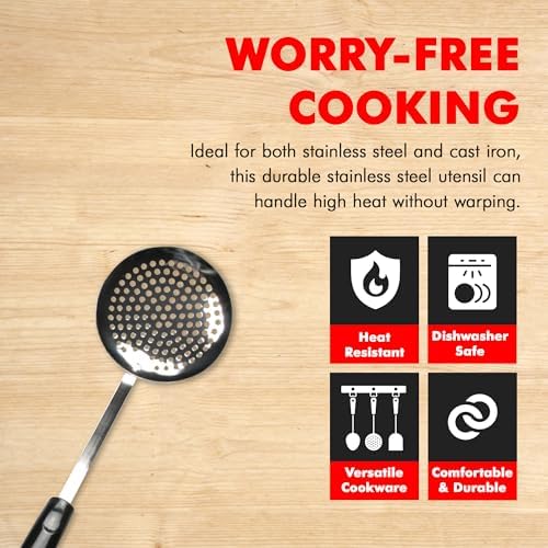 Chef Craft Select Sturdy Skimmer, 13.25 inch, Stainless Steel - Image 3