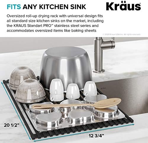 KRAUS Multipurpose Over-Sink Roll-Up Dish Drying Rack, Colander and Trivet in - Image 4
