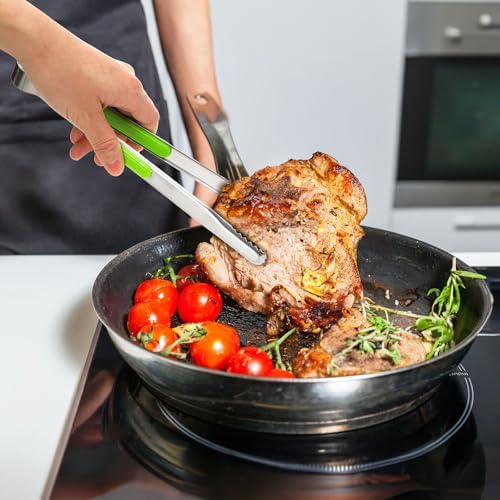 10 Pack Stainless Steel Kitchen Tong, Heat-Resistant Handle - Image 4
