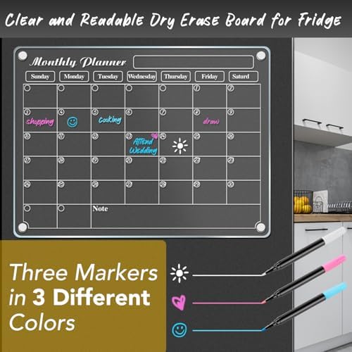 DIYMAG Magnetic Calendar for Refrigerator Fridge Magnet Clear Acrylic - Image 6