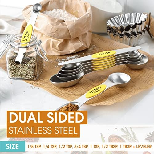 Spring Chef Stainless Steel Magnetic Measuring Spoons Set of 8 - Image 4