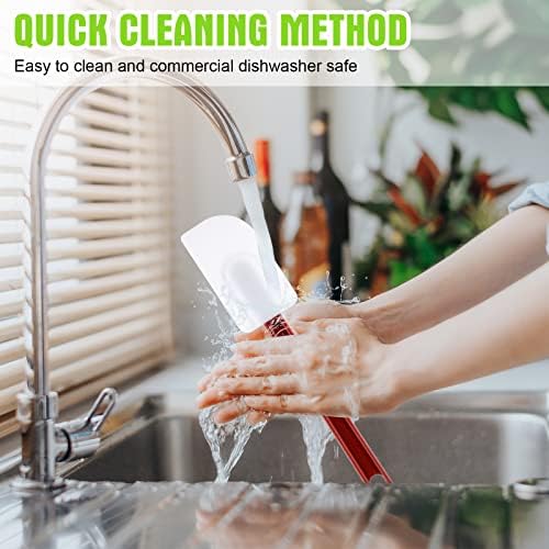 Meekoo 5 Pcs 14 Inch Rubber Spatula High Heat Resistant Silicone Spatula - Image 5