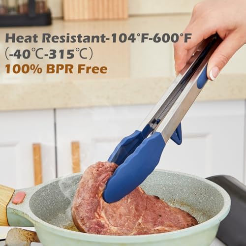 Kitchen Tongs for Cooking with Silicone Tips, 3 Size Serving Tongs - Image 6
