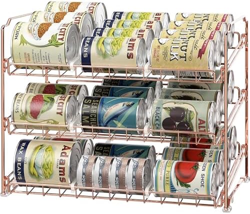 Simple Houseware 3-Tier Stackable Can Organizer Rack 36 Cans, Rose Gold by SimpleHouseware