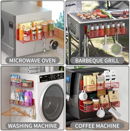 Magnetic Spice Rack for Refrigerator, 2 Pack 100% Metal Strong Magnet Shelf - Image 6
